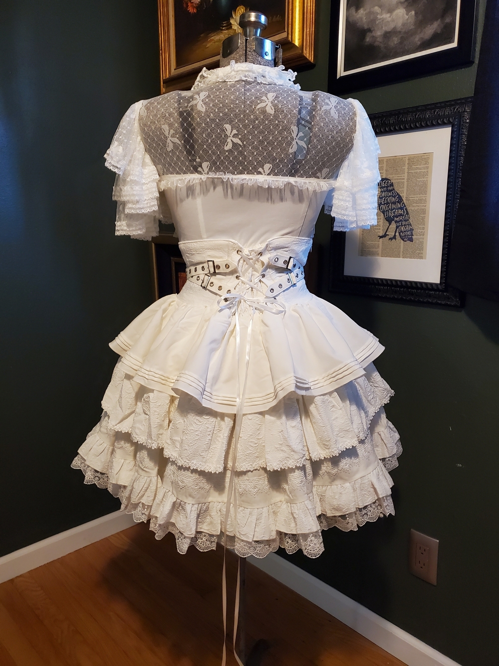White Two Piece Jirai Kei Shiro Lolita Elegant street wear - Picture 4 of 11